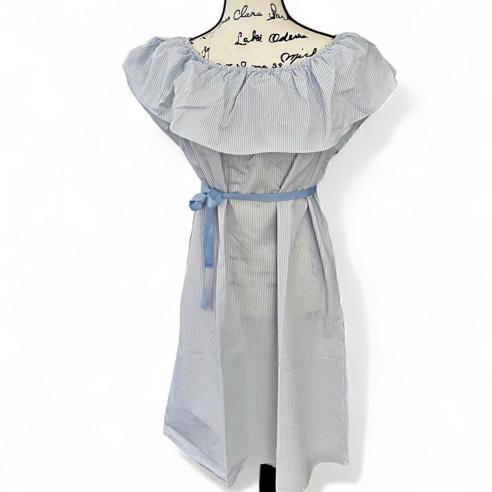 Mamalicious European Brand Vintage Style Preppy Maternity Dress with Sash Size M